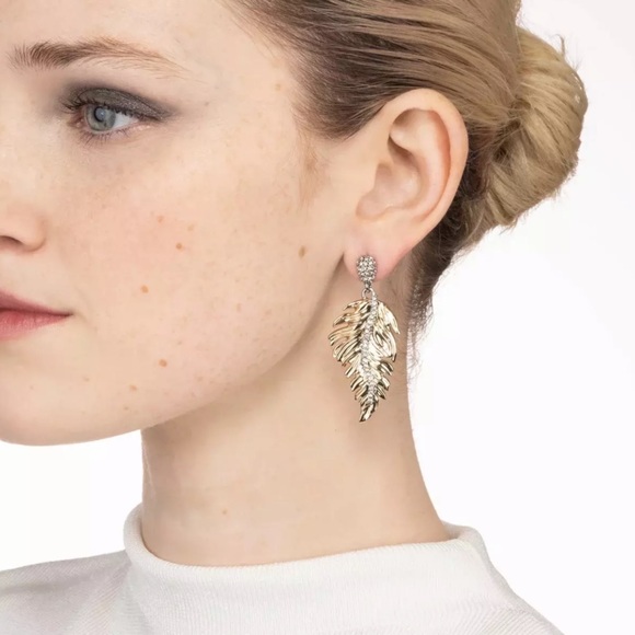 ALEXIS BITTAR • Crystal Feather Drop Earrings - Picture 2 of 5